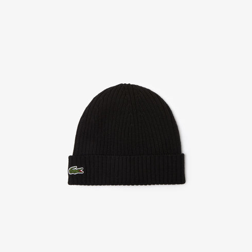 LACOSTE Rib Knit Brushed Wool Beanie Accessories